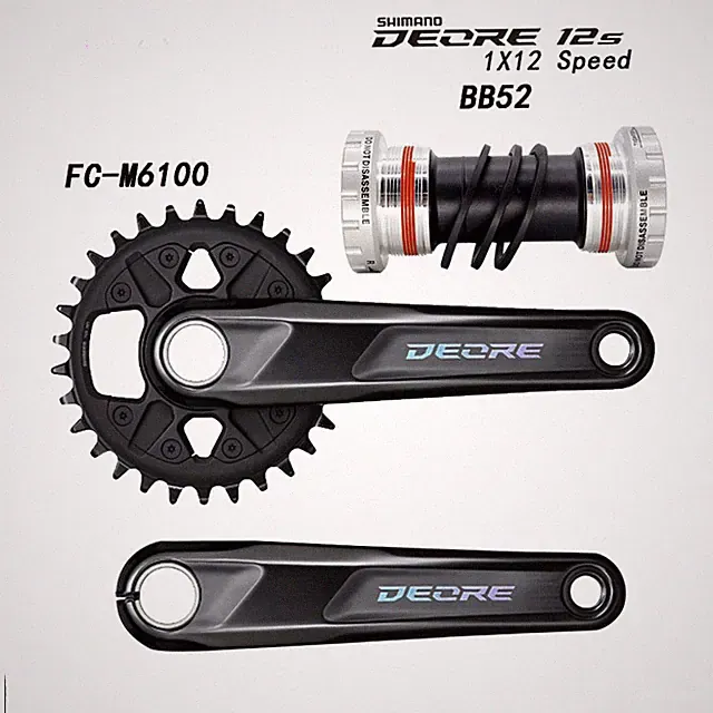 1x12S Mountain Bicycle Crankset 170/175mm Crank Arms Chainring 30T 32T with BB