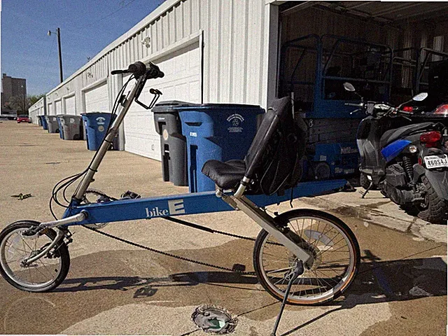 BikeE Recumbent Bike Blue Aluminum Mesh Seat 16/20" Wheels V-Brake Derailleur