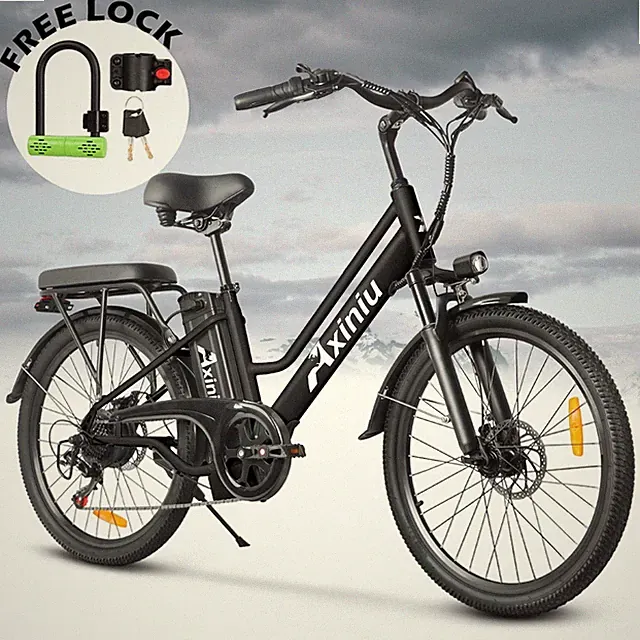 E-Bicycle Electric Bicycle for Adults Wheels 7 Speed Electric Bike Commuting