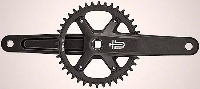 microSHIFT Sword Black 1x Crankset - 170mm, 9/10-Speed, 40t, 110 Asym BCD, JIS