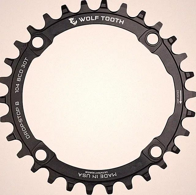 Wolf Tooth 30T Drop-Stop B Chainring 104 BCD Aluminum for 1x Drivetrains