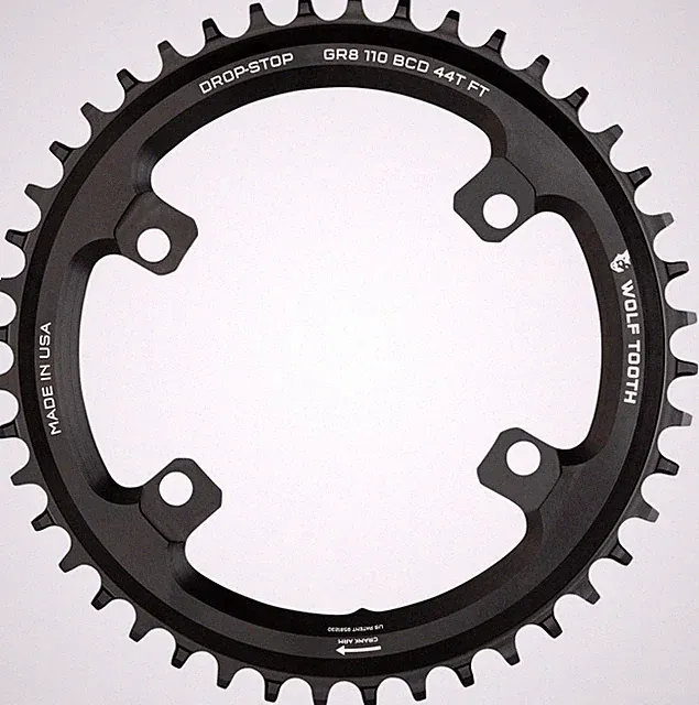 Wolf Tooth 44T Aluminum Drop-Stop B Chainring for GRX 1x Drivetrains