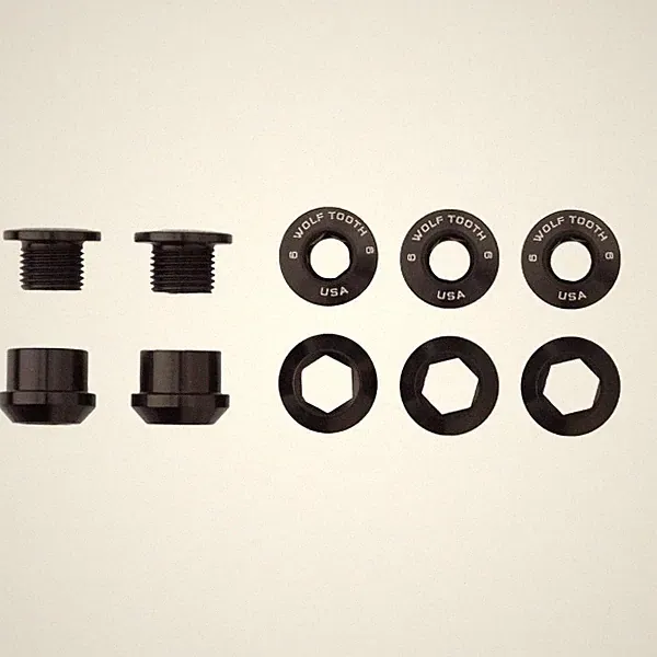 Wolftooth Bicycle Kit Bolts And Nuts Crowns 6Mm M8X0.75 Black 5Pcs 421831403